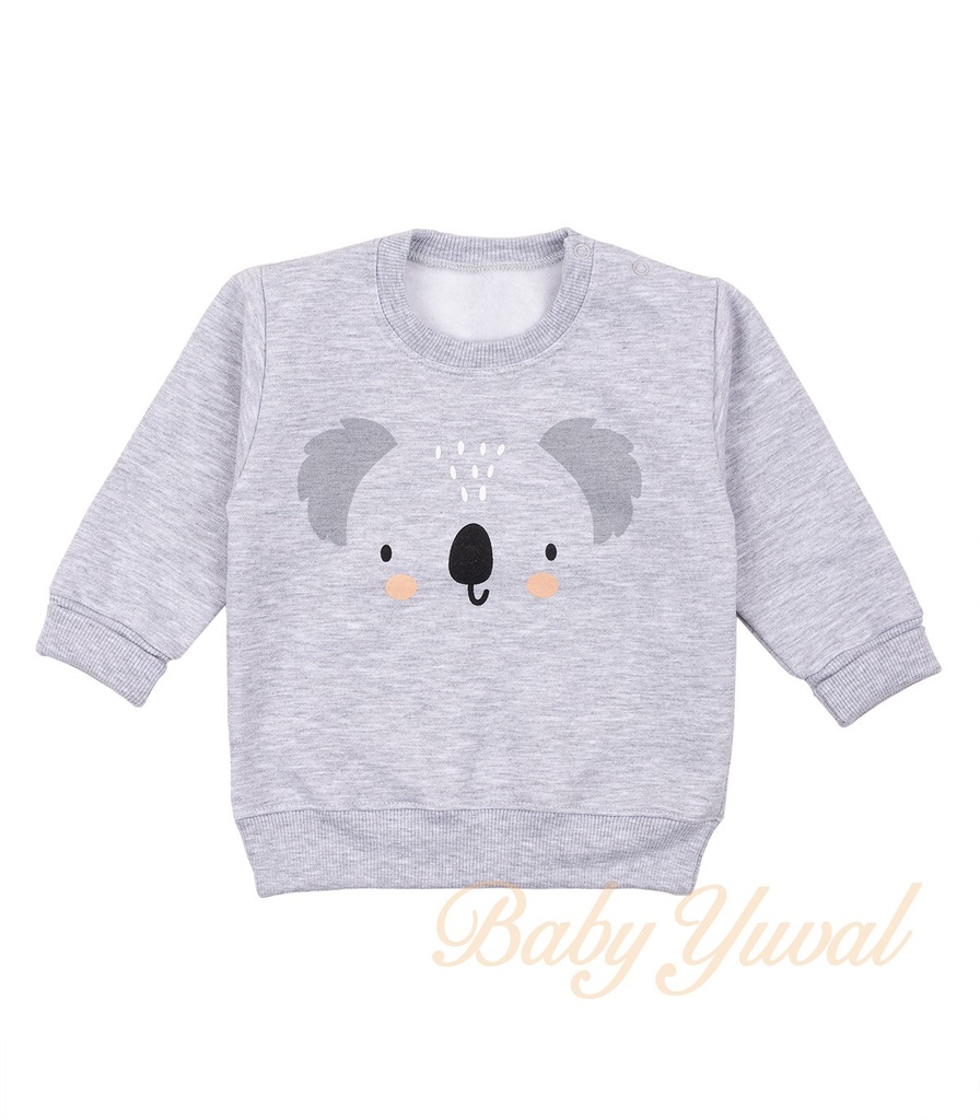[PO0103219] Polera de Franela Algodón | Koala Gris (6 a 12 meses)