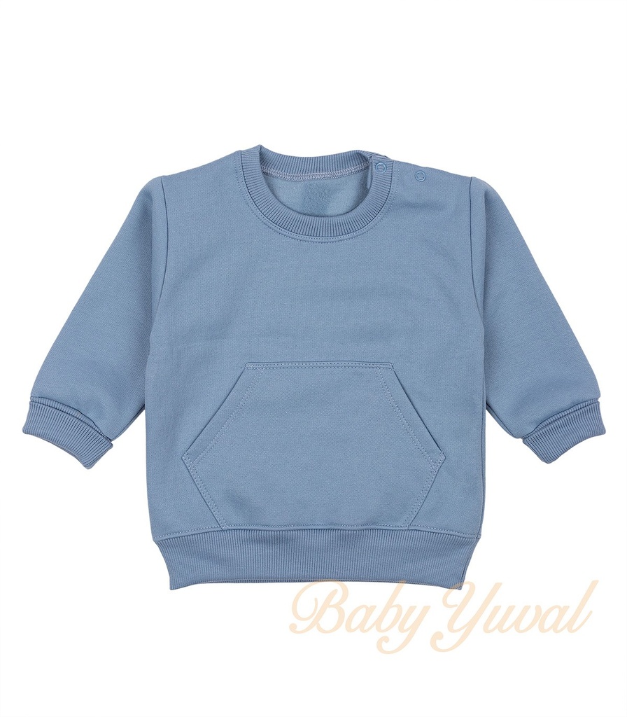 [PO0103260] Polera de Franela Algodón | Acero (6 a 12 meses)
