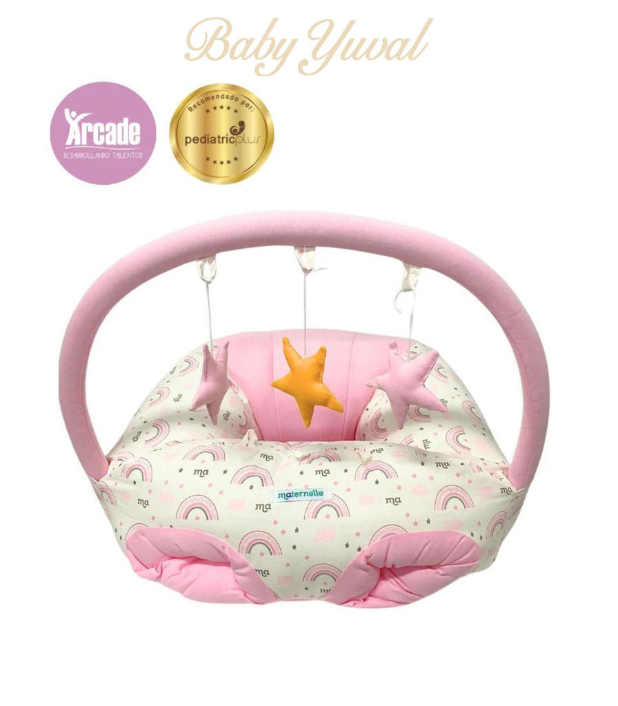 [PU0103394] Puff De Descanso Bebé 2 En 1 | Rosado Arcoiris