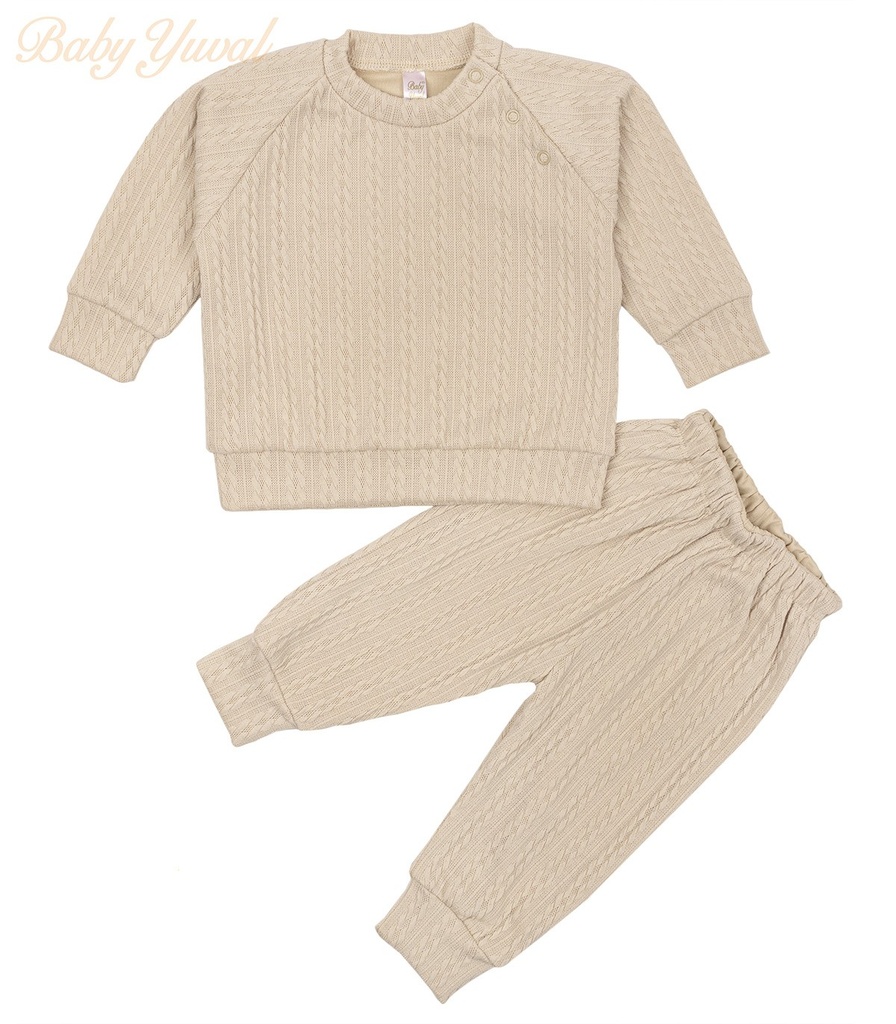 [CO0103413] Conjunto 2 pzas | Trenzado Beige (3 a 6 meses)