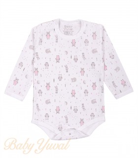 [BO0103563] Bodie Manga Larga algodón pima | Animals Rose (3 a 6 meses)