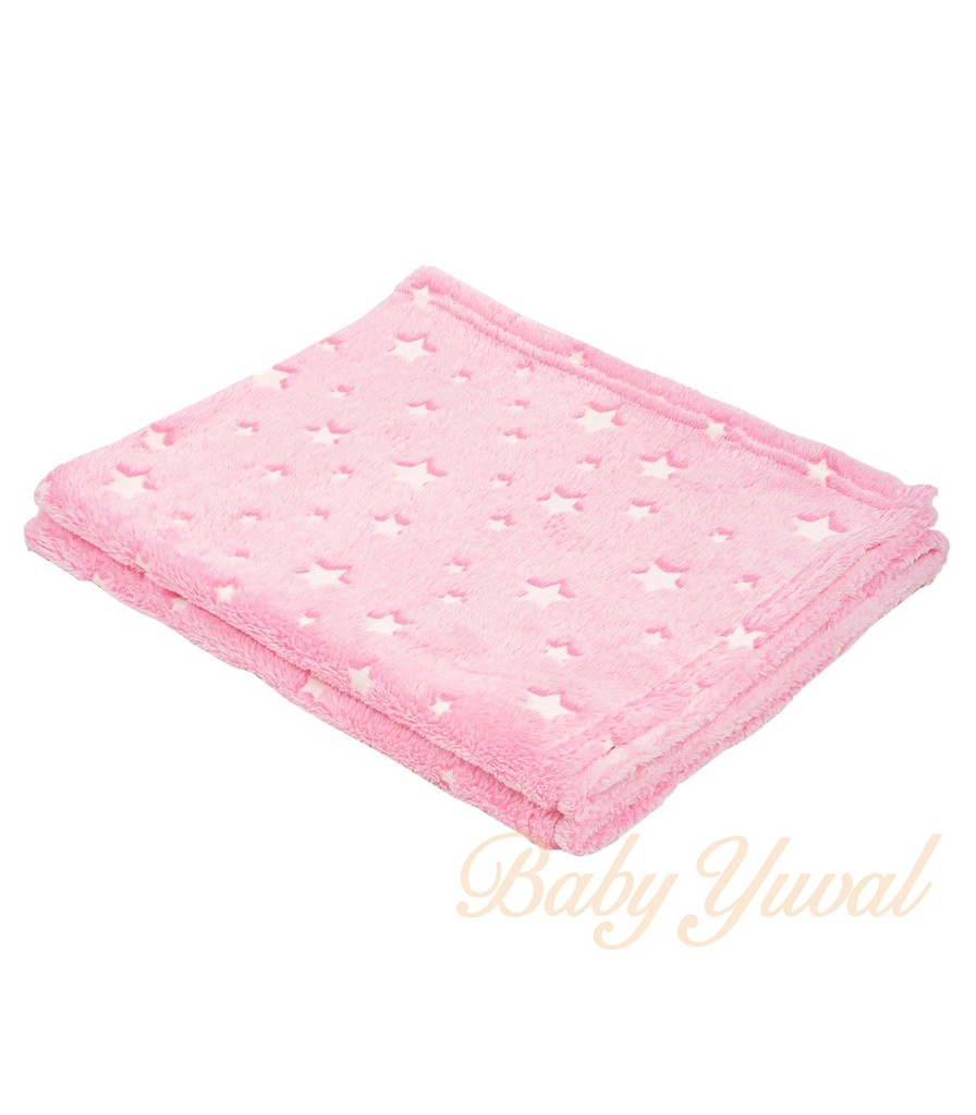 [MA0103621] Manta Plush Delgada | Rosado Estrellas Luminosas