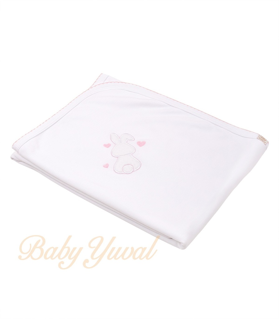 [MA0103938] Manta Pima Doble Algodón | Coneja Love White Premium