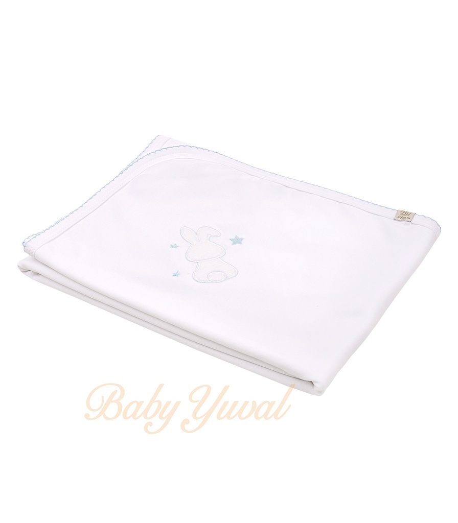 [MA0103941] Manta Pima Doble Algodón | Conejo Stars White Premium