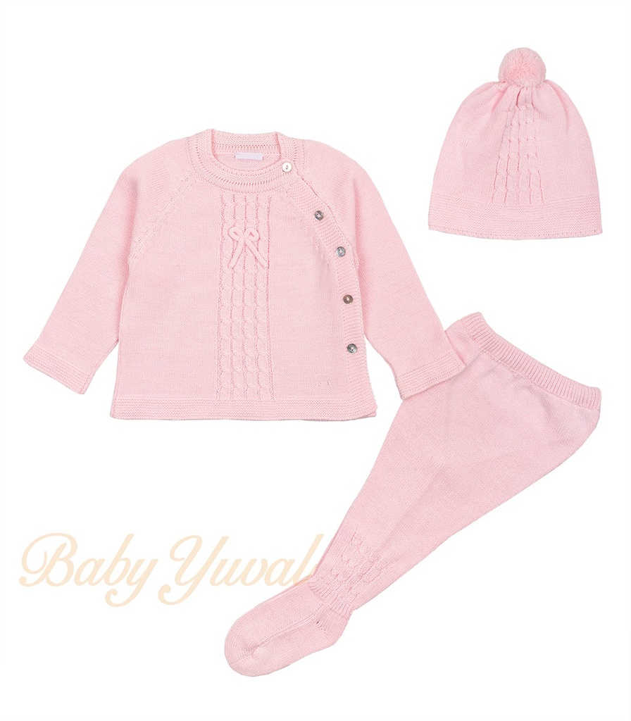 [RO0203029] Ropón de Hilo | Danna Rosa (0 a 3 meses)