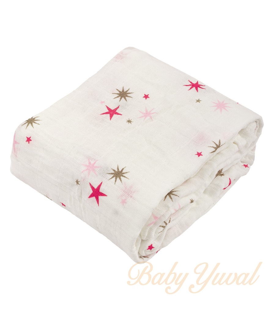 [MA0203383] Manta Muselina Premium | Stars Pink