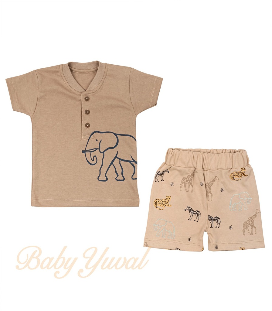 [SE0203541] Set Polo y Short | Elephant Safari (3 a 6 meses)