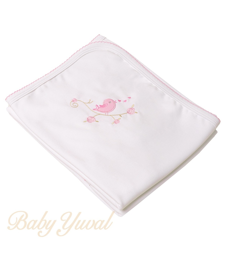 [MA0203841] Manta Pima Doble Algodón | Bird White Rose Premium